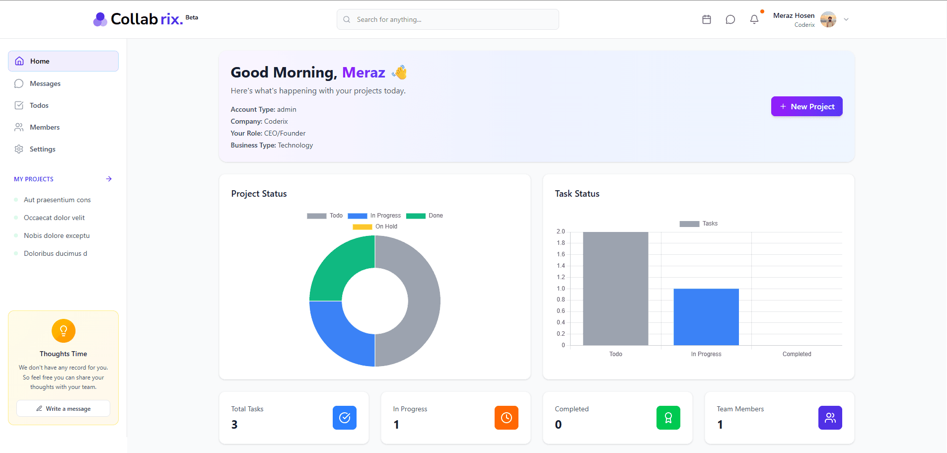 Collabrix- A project management Application